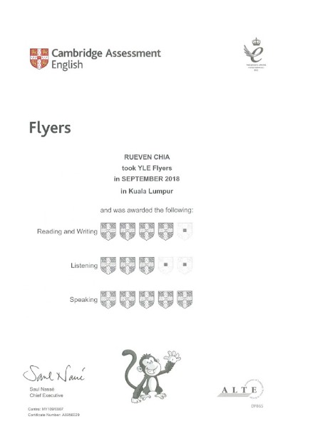 A2 Flyers Certificate