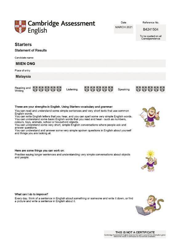Starters Certificate