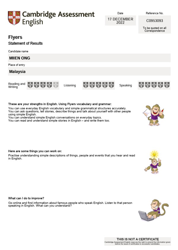 Flyers Certificate
