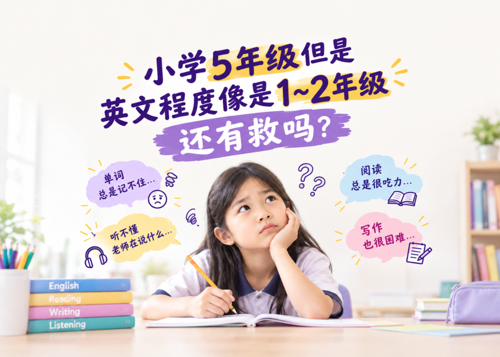 小学5年纪但是英文程度像是1~2年级还有救吗？