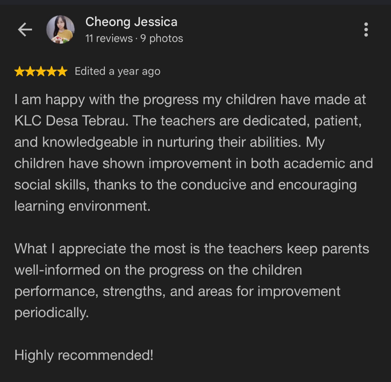 KLC家长好评8