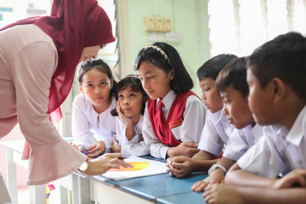 Kanak-kanak belajar English di dalam kelas